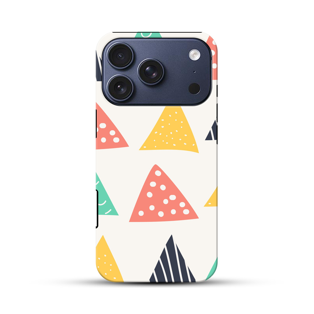 カラフルな三角形のパターン iPhone 17 Proオリジナルハ耐衝撃ケース