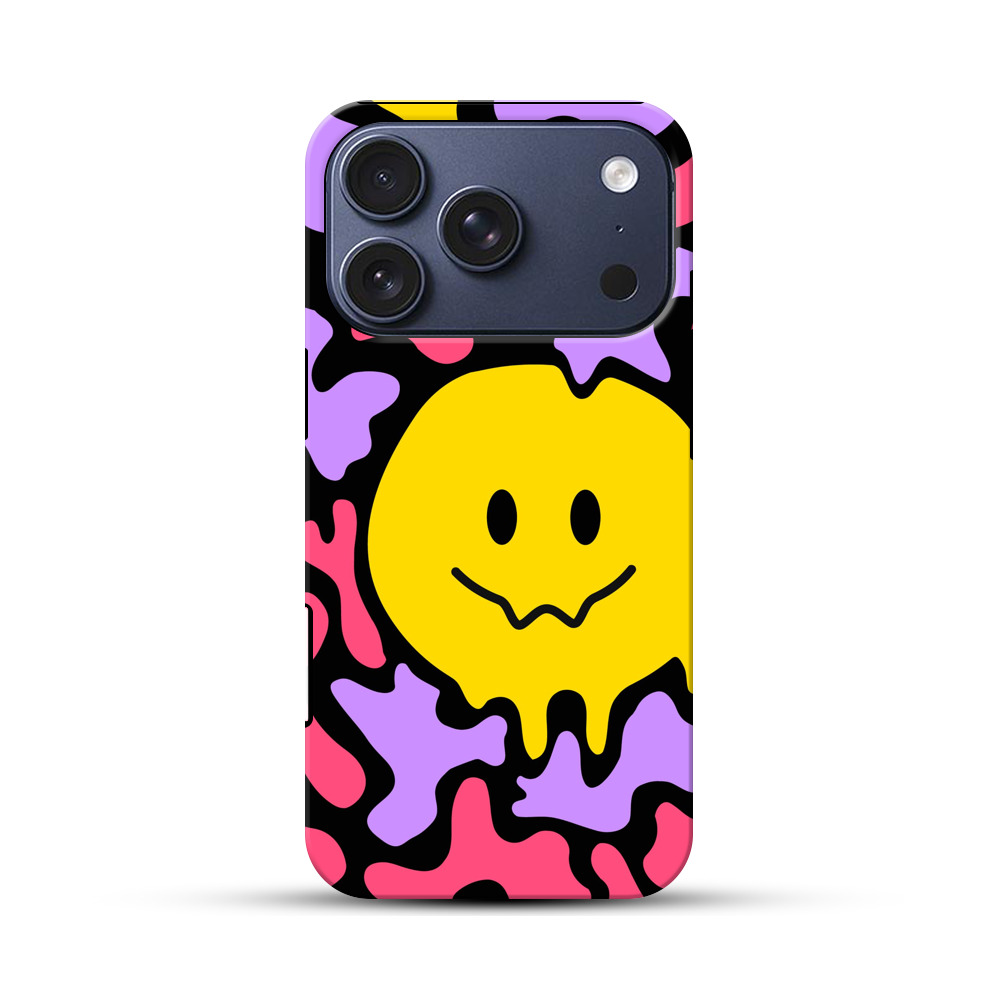 カラフルなスマイル模様 iPhone 17 Proオリジナルハ耐衝撃ケース