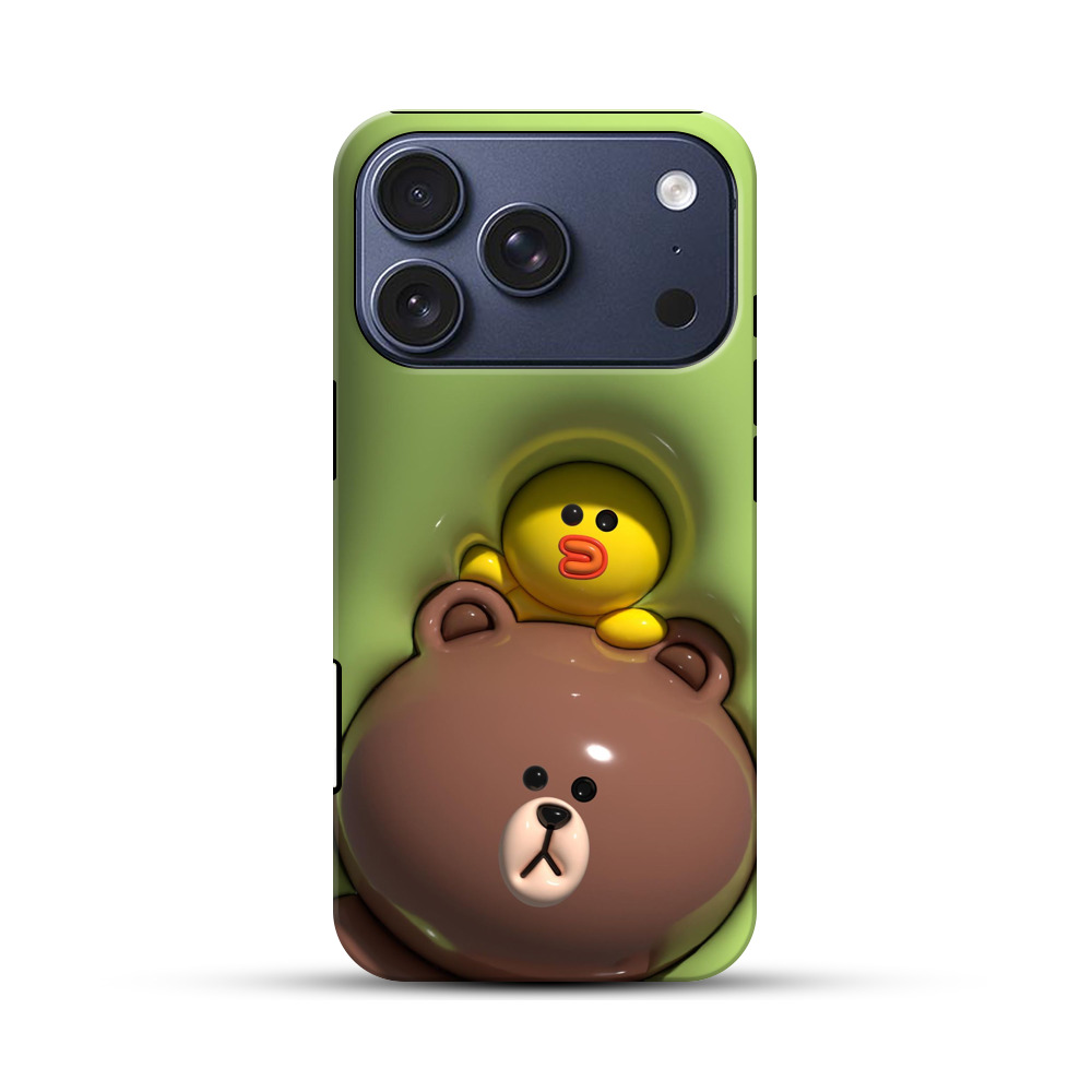 かわいいアヒルとクマ iPhone 17 Proオリジナルハ耐衝撃ケース