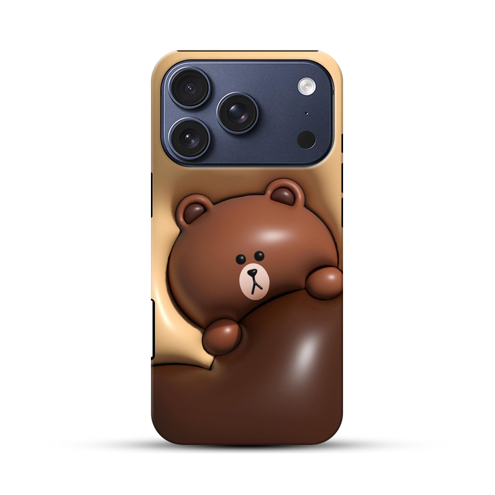 かわいいブラウンのクマ iPhone 17 Proオリジナルハ耐衝撃ケース