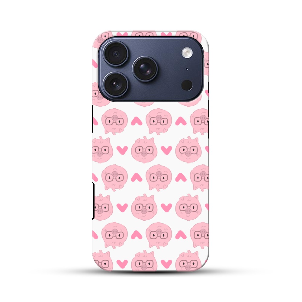 かわいい豚のパターン iPhone 17 Proオリジナルハ耐衝撃ケース