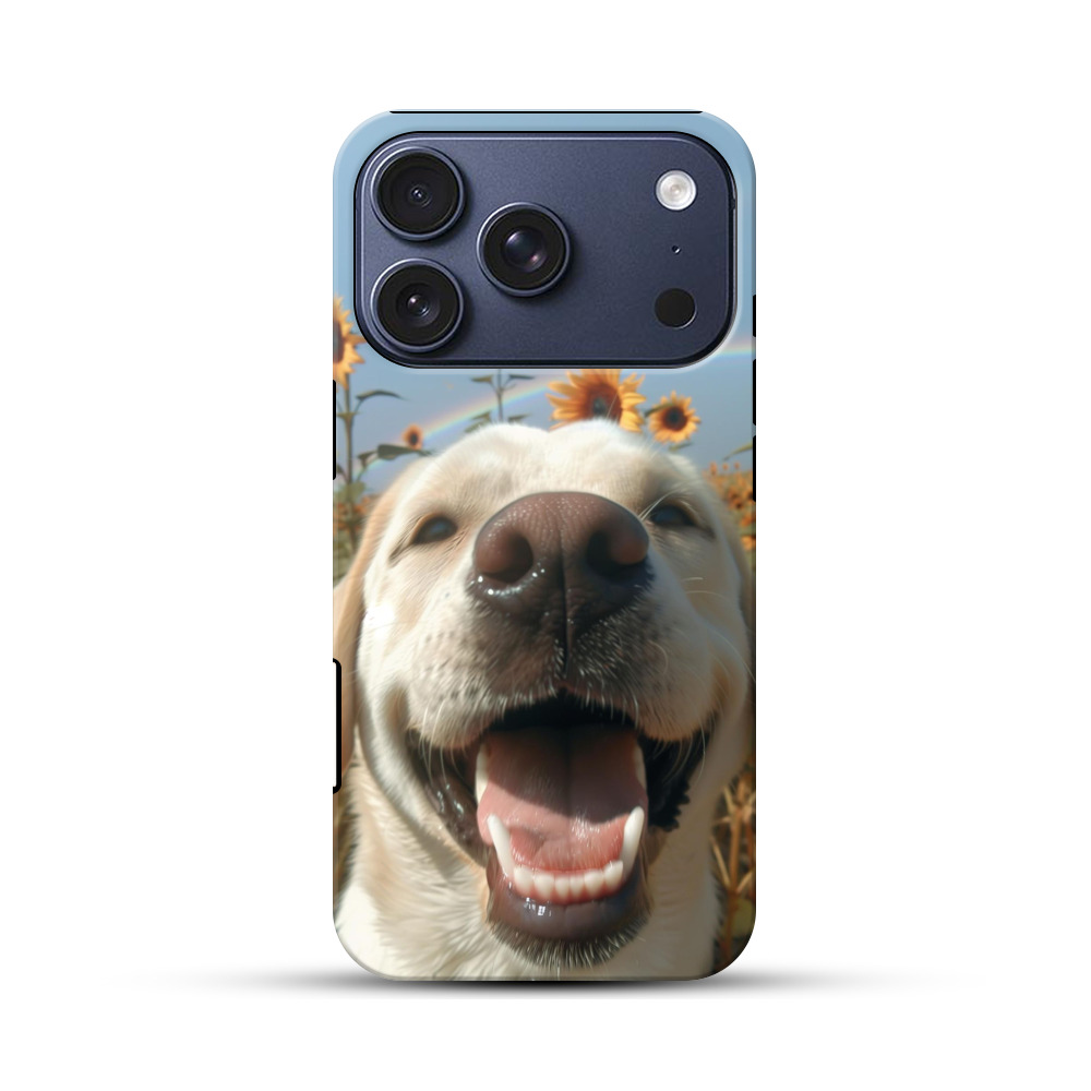 ひまわりと犬 iPhone 17 Proオリジナルハ耐衝撃ケース