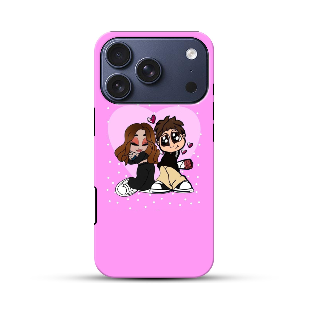 かわいいカップルのイラスト iPhone 17 Proオリジナルハ耐衝撃ケース