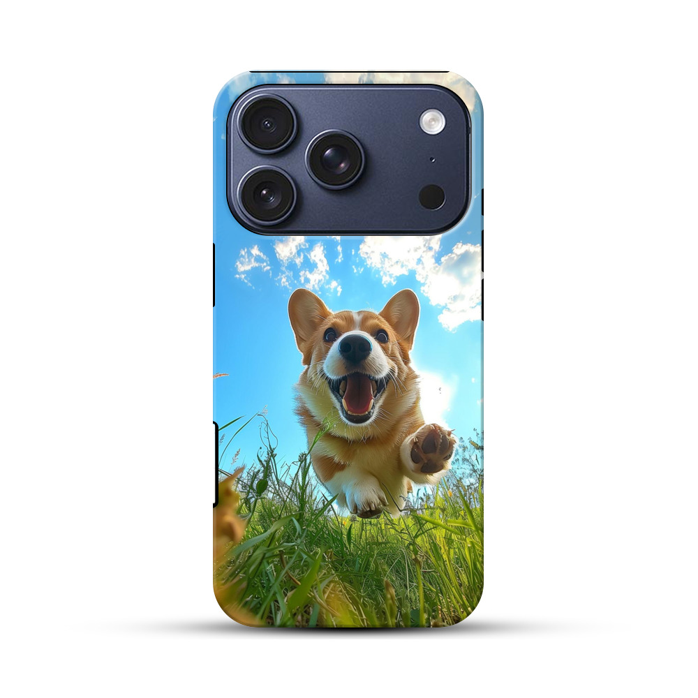 笑顔の元気なコーギー iPhone 17 Proオリジナルハ耐衝撃ケース