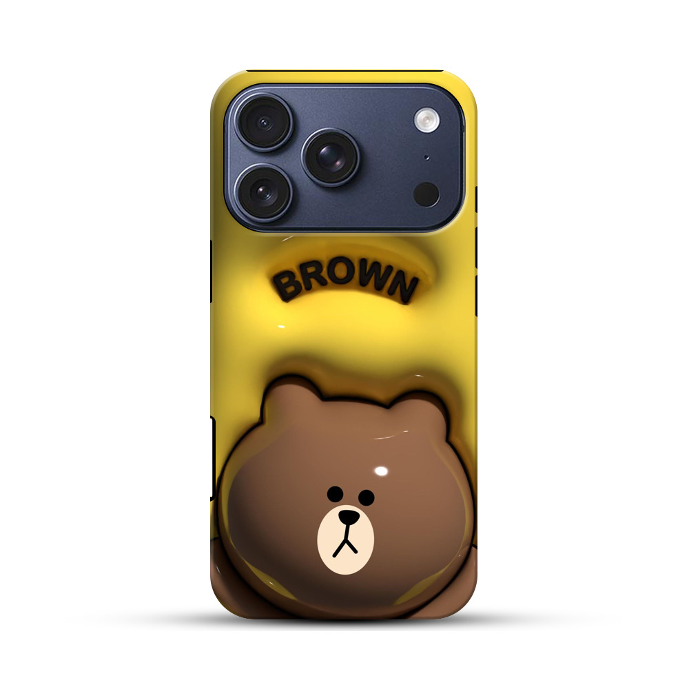 かわいいクマのブラウン iPhone 17 Proオリジナルハ耐衝撃ケース