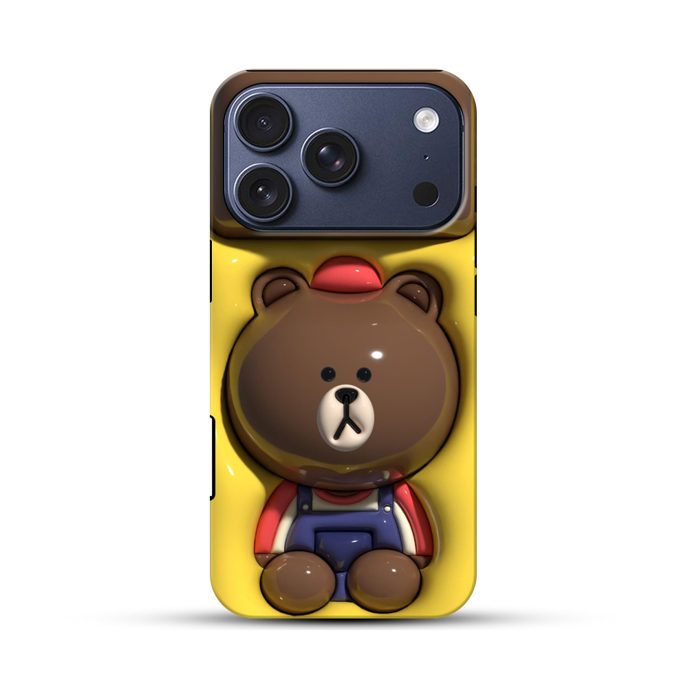 かわいいクマフィギュア iPhone 17 Proオリジナルハ耐衝撃ケース