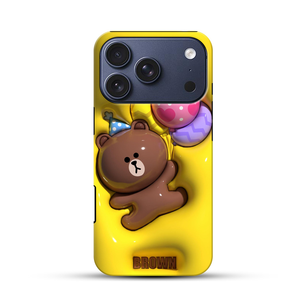 かわいいクマと風船 iPhone 17 Proオリジナルハ耐衝撃ケース