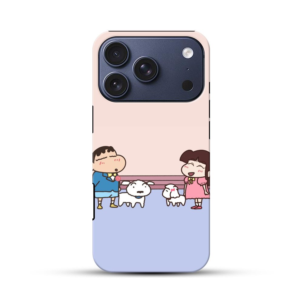キャラクターと犬のイラスト iPhone 17 Proオリジナルハ耐衝撃ケース