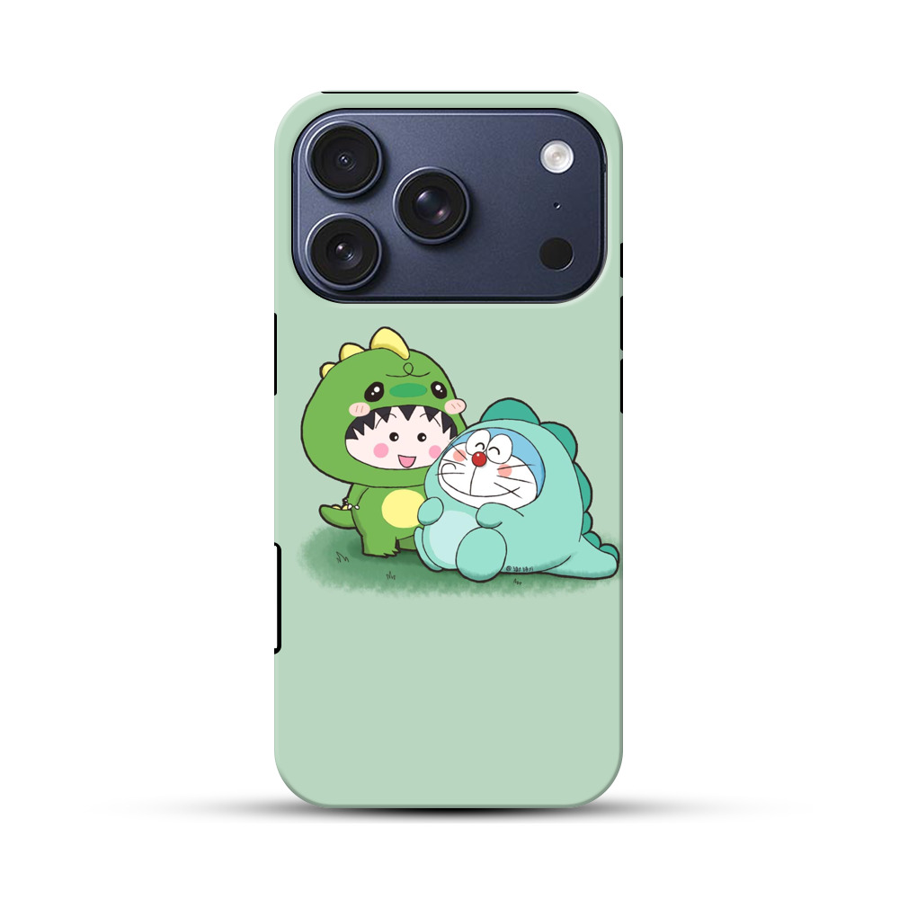 恐竜のコスチュームの二人 iPhone 17 Proオリジナルハ耐衝撃ケース