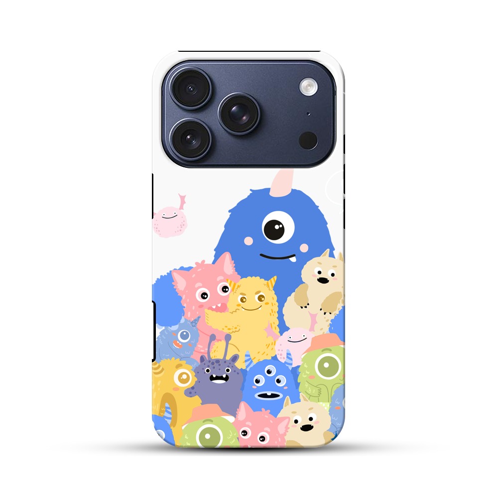 かわいいモンスターの集合 iPhone 17 Proオリジナルハ耐衝撃ケース