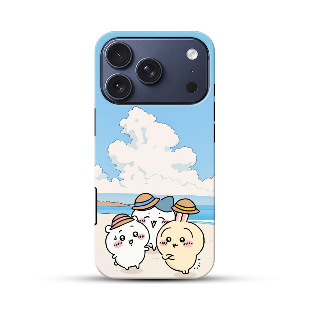 かわいい猫の夏海辺 iPhone 17 Proオリジナルハ耐衝撃ケース