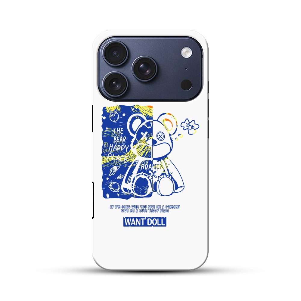 かわいいテディベア iPhone 17 Proオリジナルハ耐衝撃ケース