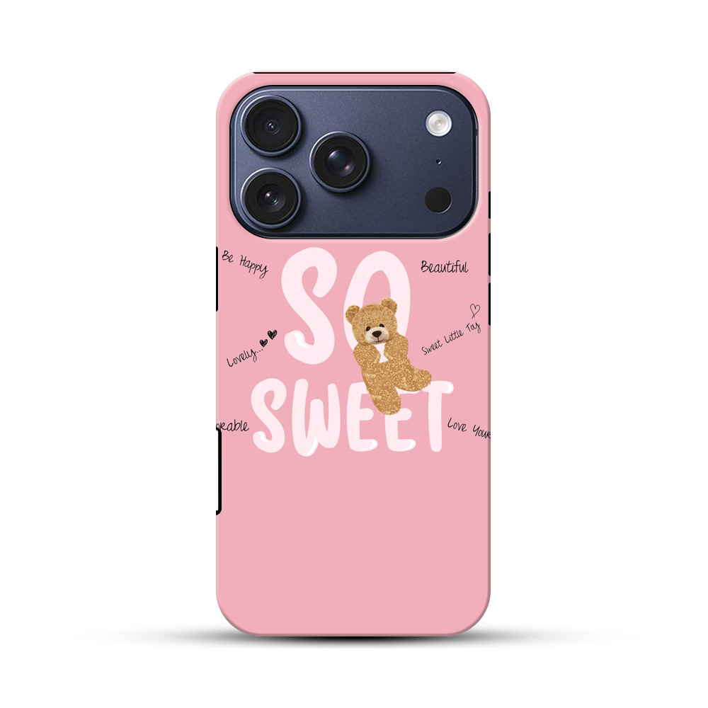 かわいいテディベアとスウィートメッセージ iPhone 17 Proオリジナルハ耐衝撃ケース