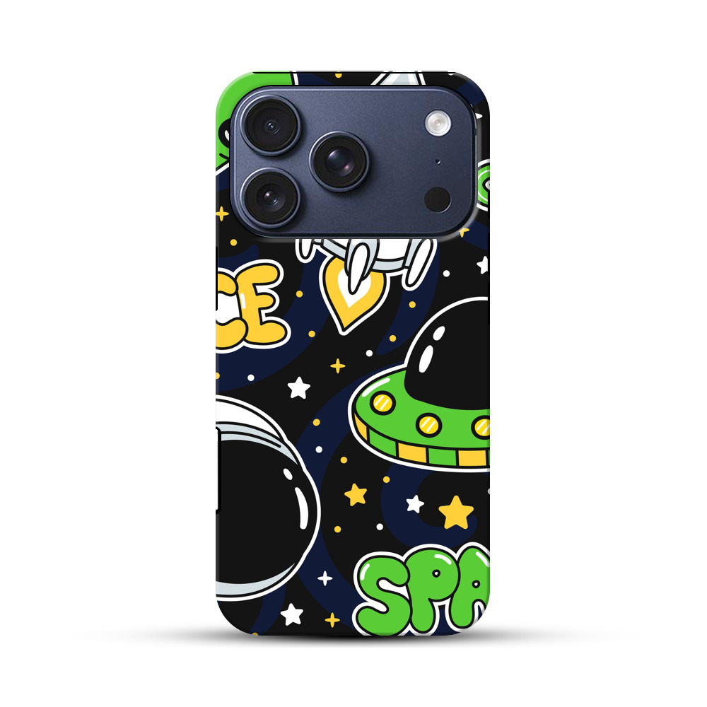 かわいい宇宙と宇宙人のイラスト iPhone 17 Proオリジナルハ耐衝撃ケース