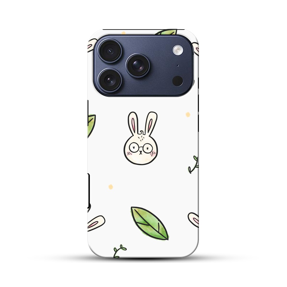 かわいいウサギと葉っぱ iPhone 17 Proオリジナルハ耐衝撃ケース