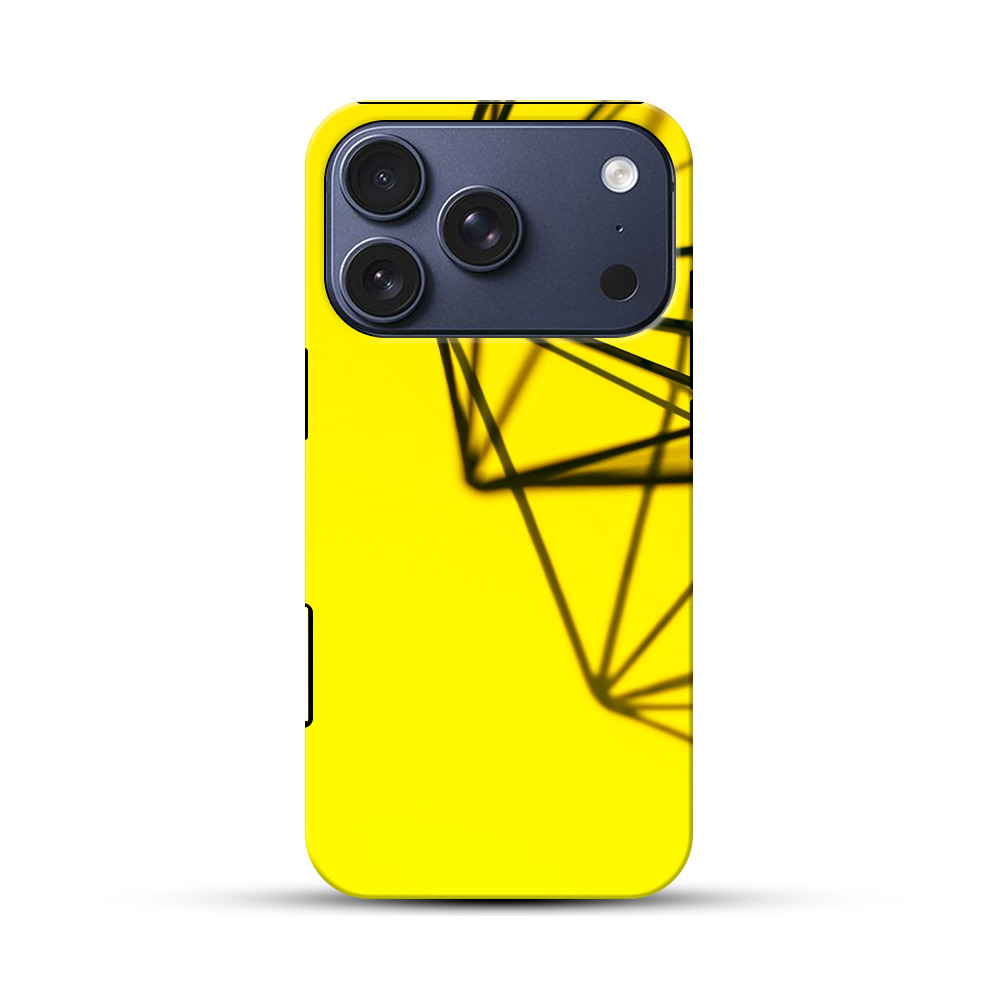 幾何学的な影と黄色 iPhone 17 Proオリジナルハ耐衝撃ケース