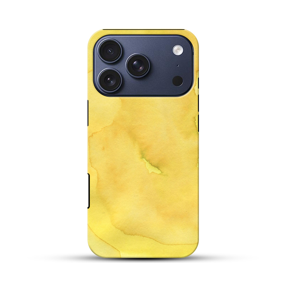 黄色の水彩背景 iPhone 17 Proオリジナルハ耐衝撃ケース