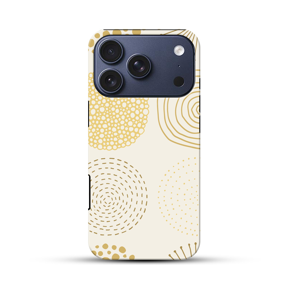 幾何学模様の円形パターン iPhone 17 Proオリジナルハ耐衝撃ケース