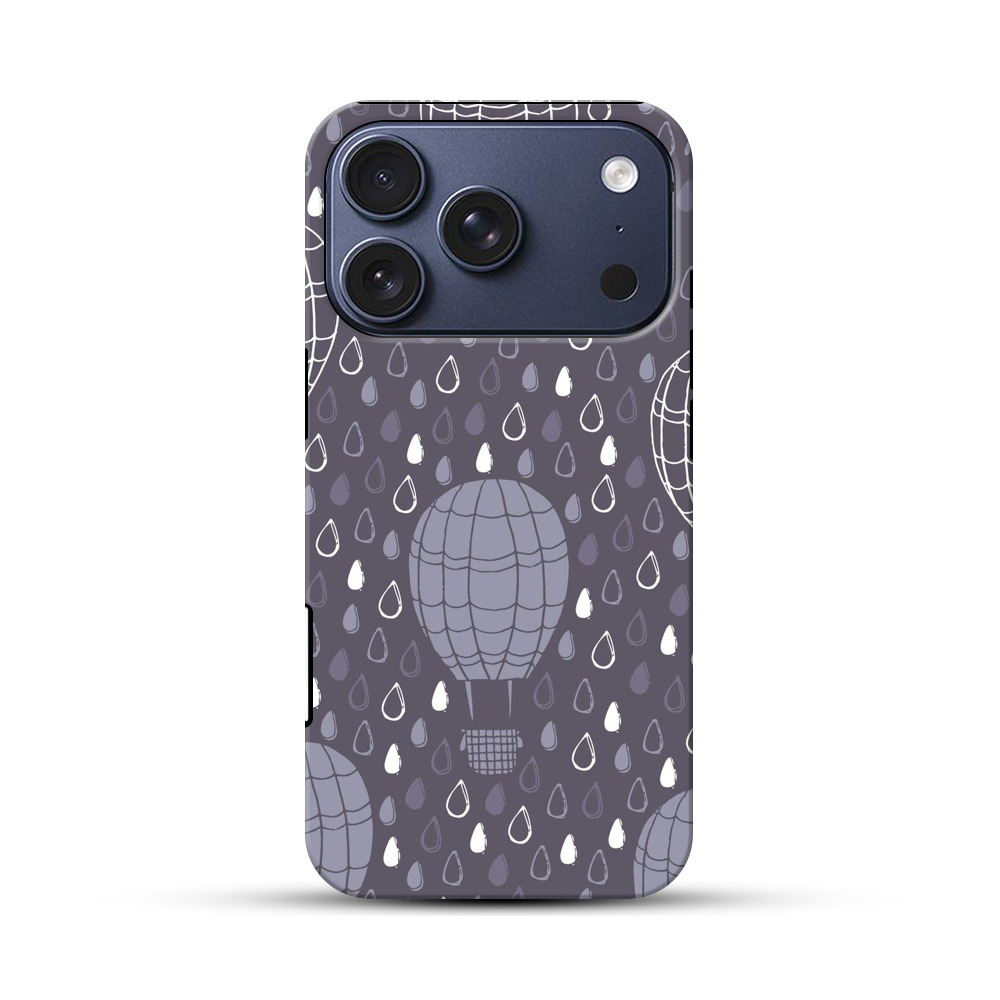 気球と雨の模様 iPhone 17 Proオリジナルハ耐衝撃ケース