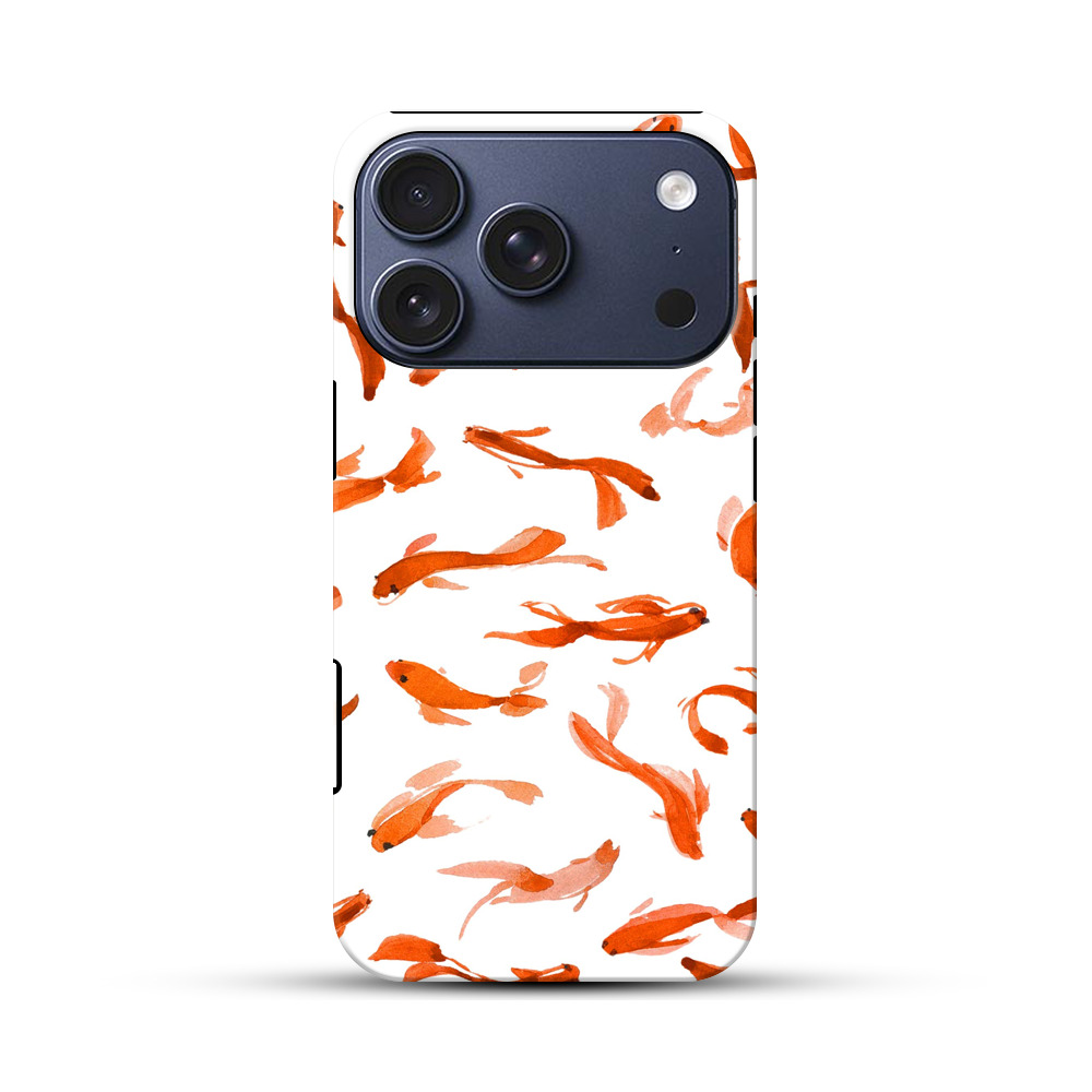 金魚のパターン iPhone 17 Proオリジナルハ耐衝撃ケース