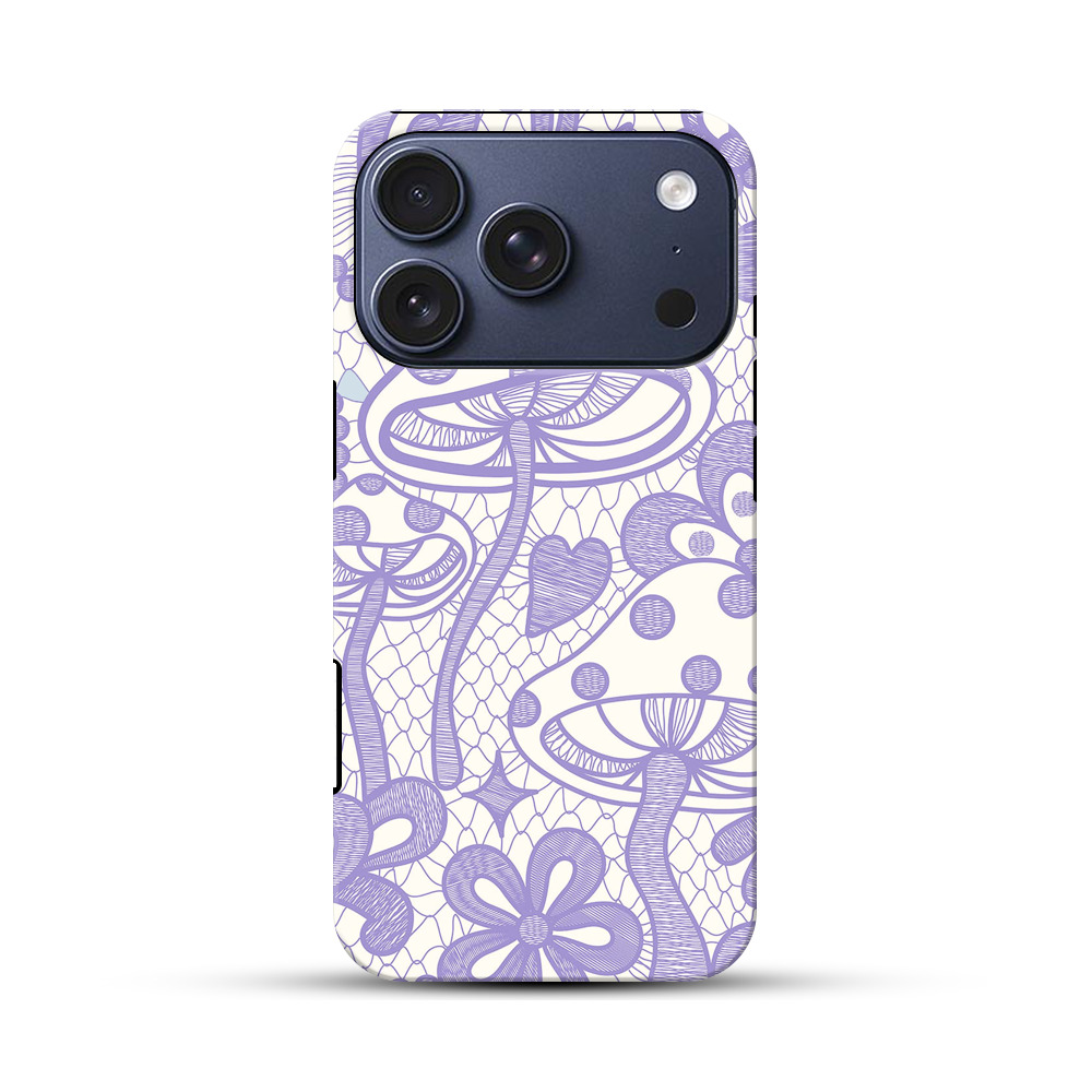 きのこと花の模様 iPhone 17 Proオリジナルハ耐衝撃ケース