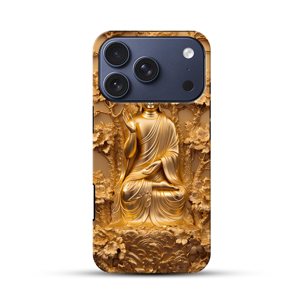 黄金色の仏像の彫刻 iPhone 17 Proオリジナルハ耐衝撃ケース