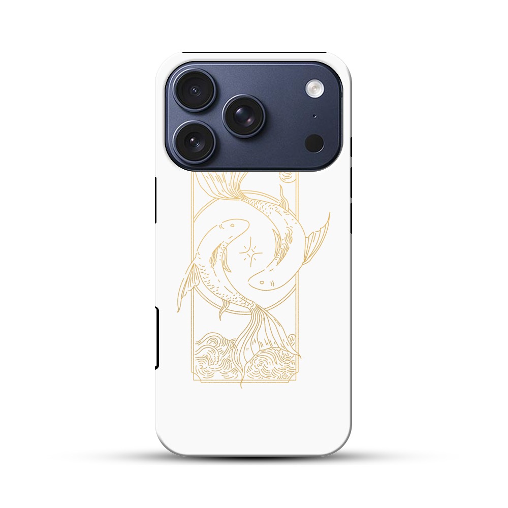 金色の鯉のデザイン iPhone 17 Proオリジナルハ耐衝撃ケース