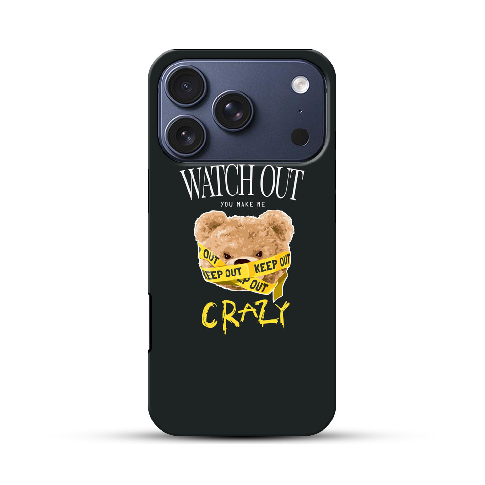 クレイジーなクマのイラスト iPhone 17 Proオリジナルハ耐衝撃ケース