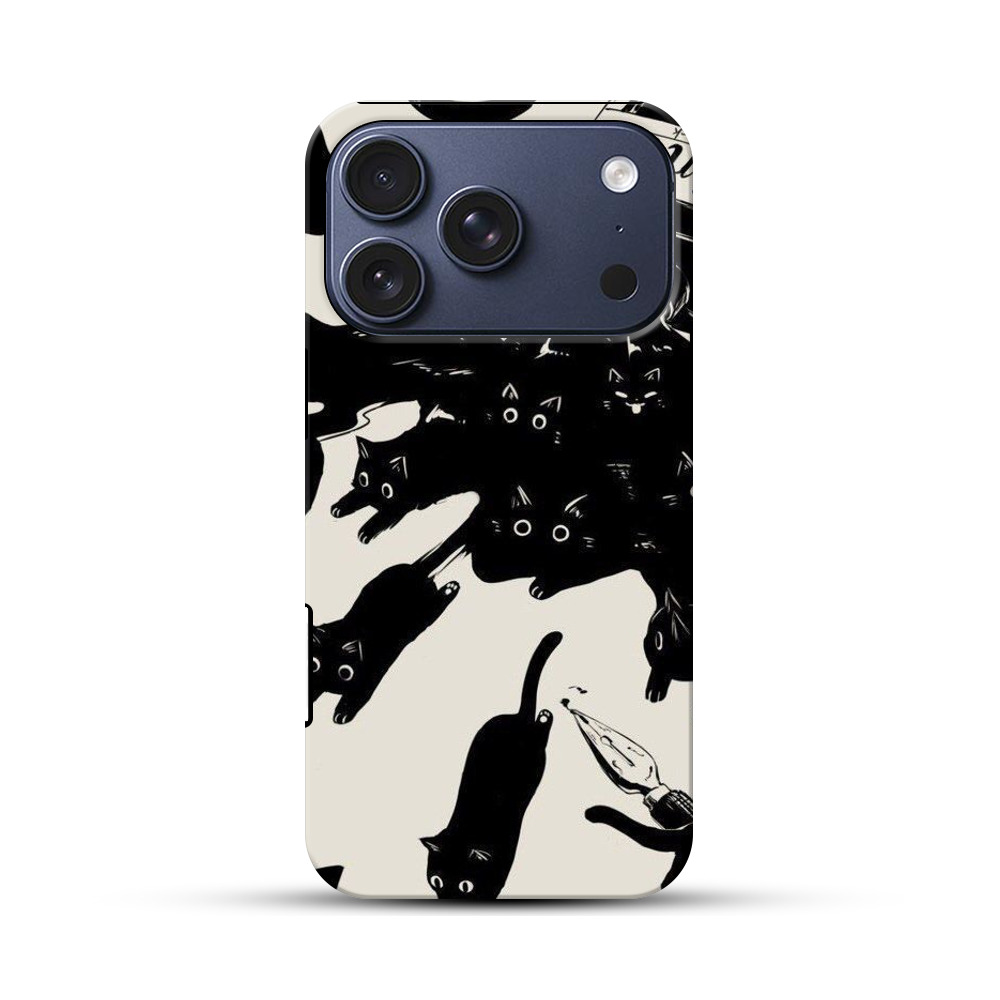 黒猫たちの集まり iPhone 17 Proオリジナルハ耐衝撃ケース