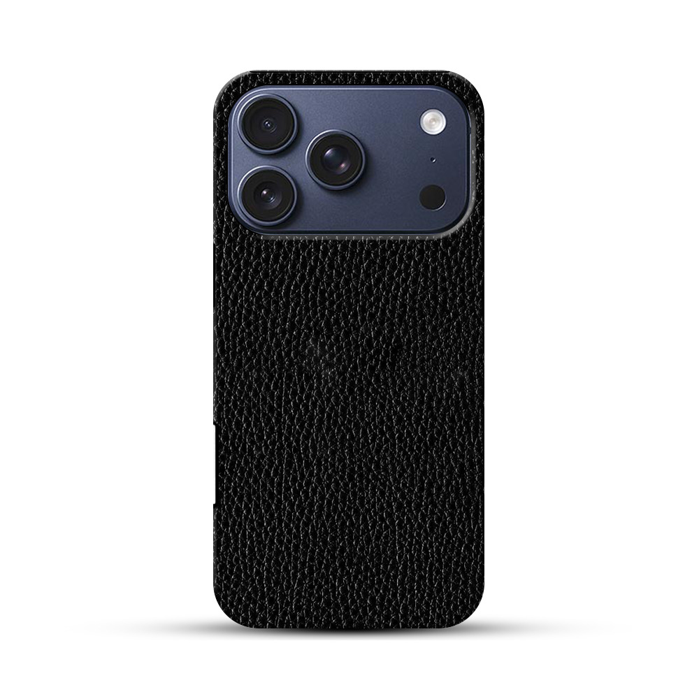 黒い革のテクスチャ iPhone 17 Proオリジナルハ耐衝撃ケース
