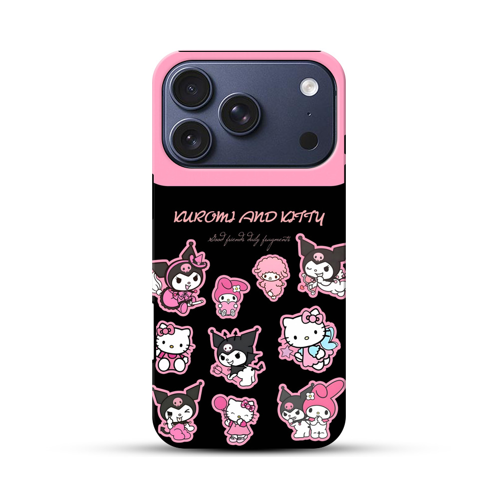 クロミとキティのキャラ iPhone 17 Proオリジナルハ耐衝撃ケース