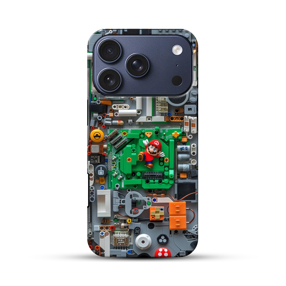 マリオと電子基板レゴ iPhone 17 Proオリジナルハ耐衝撃ケース