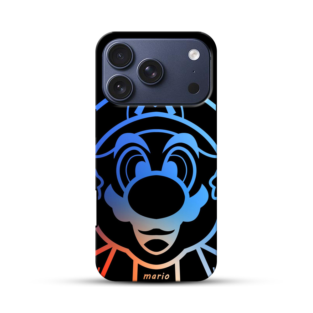 マリオシルエット青 iPhone 17 Proオリジナルハ耐衝撃ケース