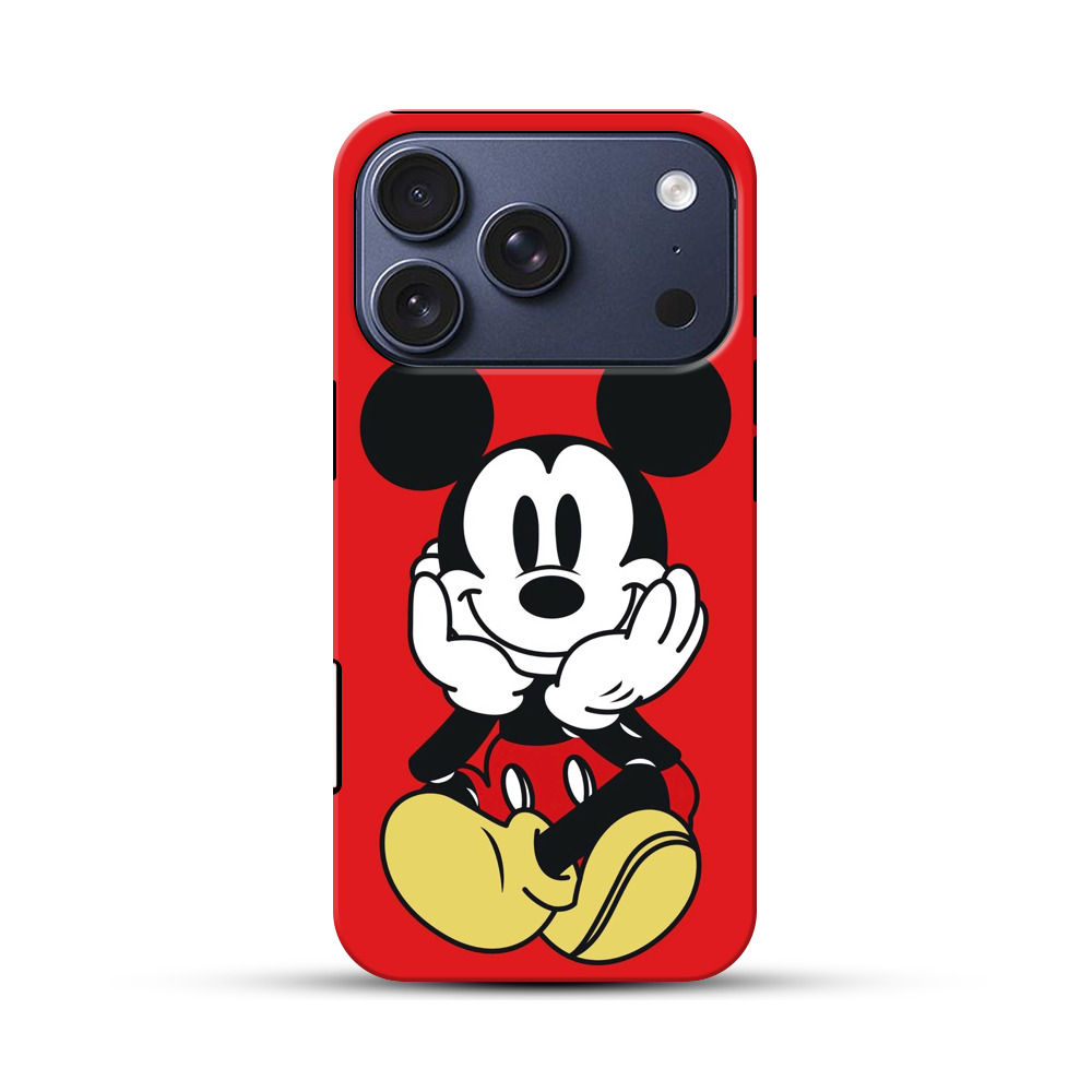 赤背景のミッキー iPhone 17 Proオリジナルハ耐衝撃ケース