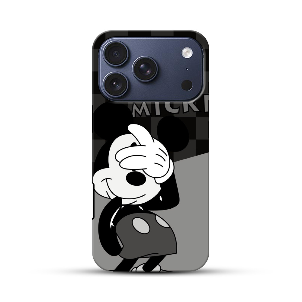 ミッキーモノクロイラスト iPhone 17 Proオリジナルハ耐衝撃ケース