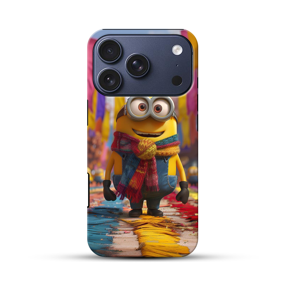 マフラーを巻いたミニオン iPhone 17 Proオリジナルハ耐衝撃ケース