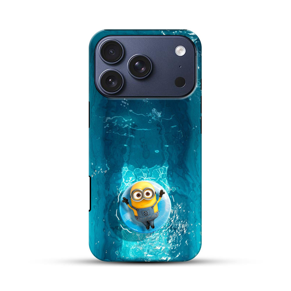 ミニオンのプール浮き輪 iPhone 17 Proオリジナルハ耐衝撃ケース