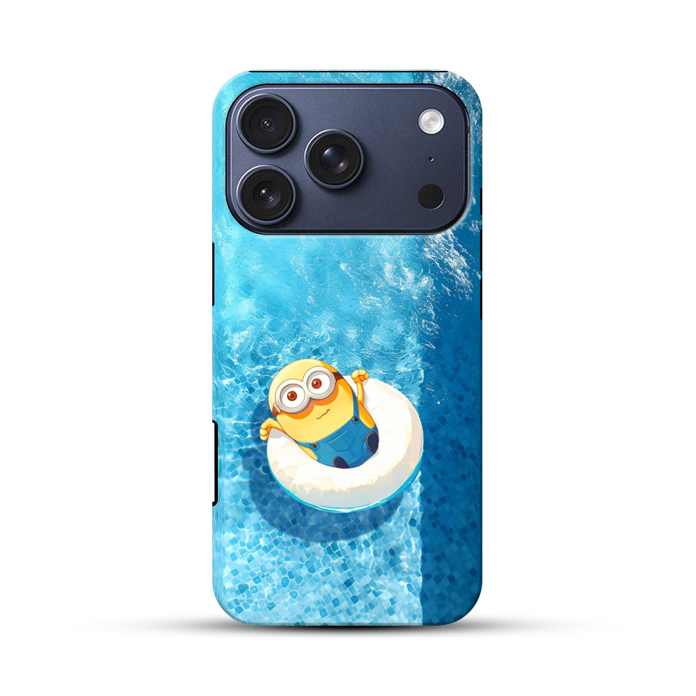 ミニオンとプール浮き輪 iPhone 17 Proオリジナルハ耐衝撃ケース