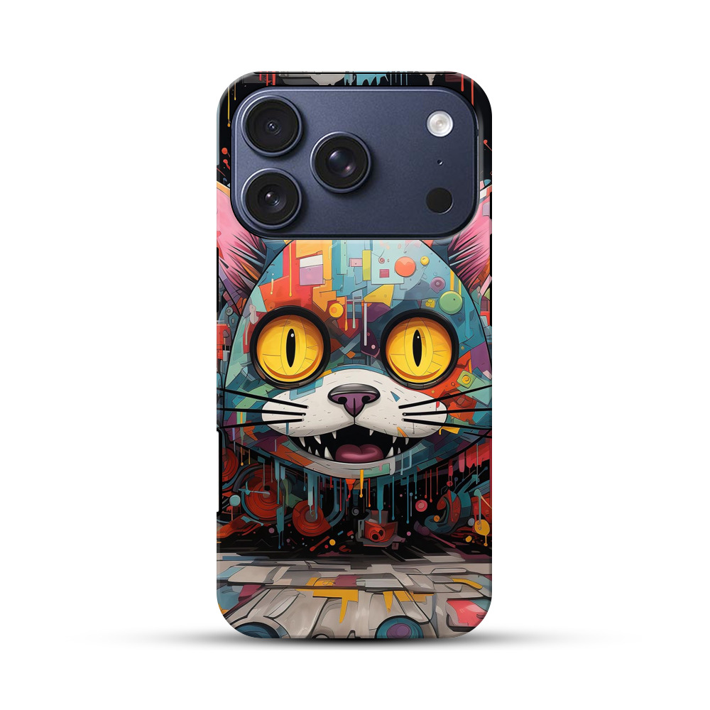 未来的サイバー猫 iPhone 17 Proオリジナルハ耐衝撃ケース