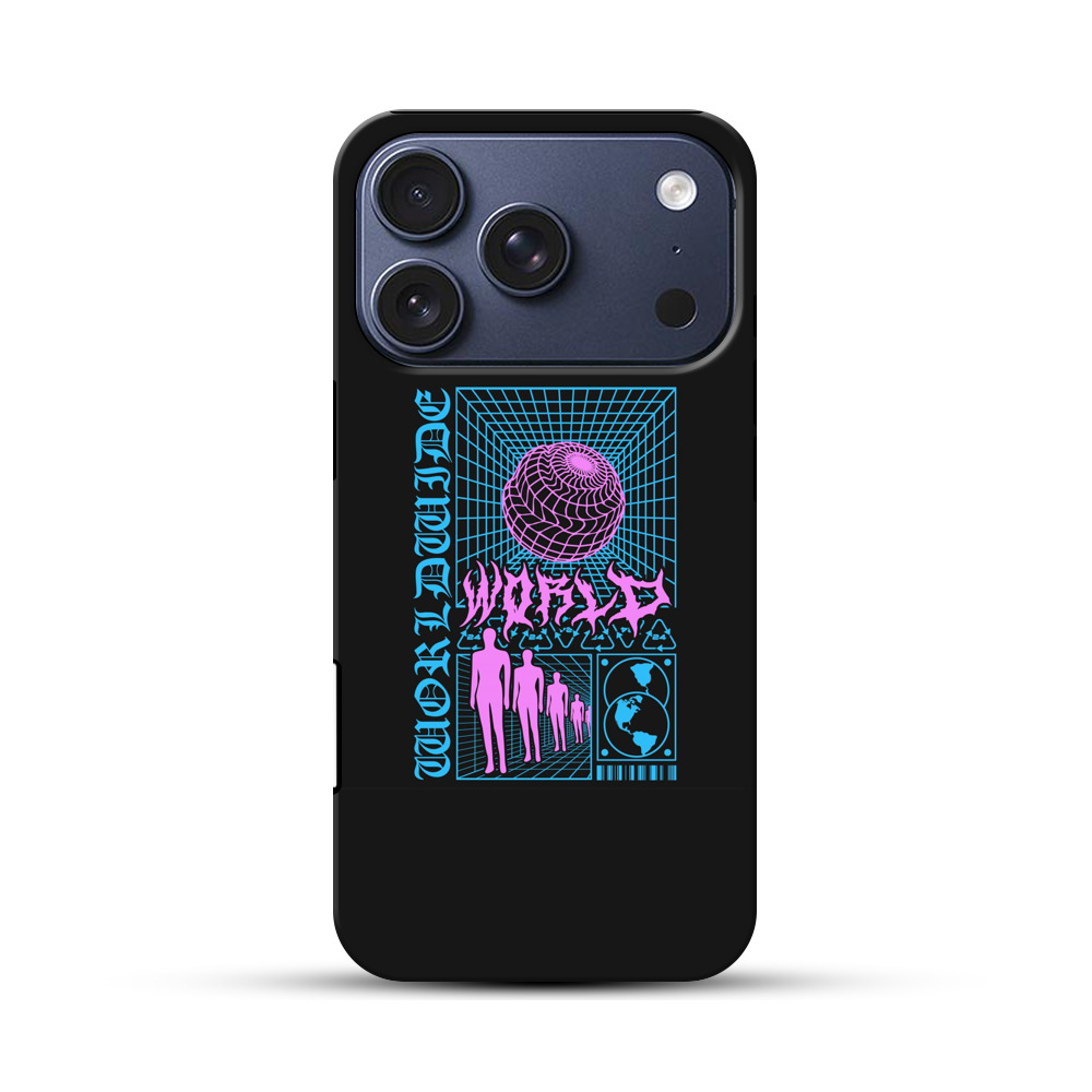 未来的なネットワークと地球 iPhone 17 Proオリジナルハ耐衝撃ケース