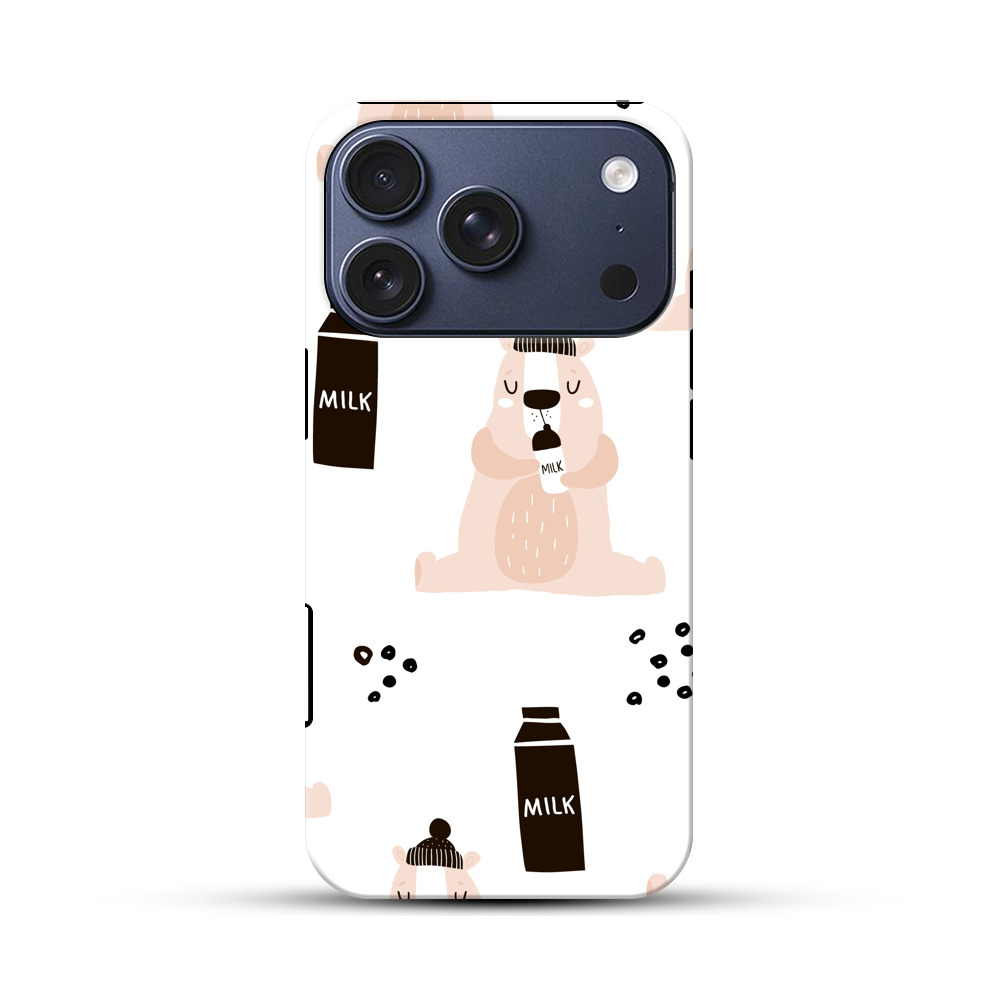 ミルクを飲むクマ iPhone 17 Proオリジナルハ耐衝撃ケース