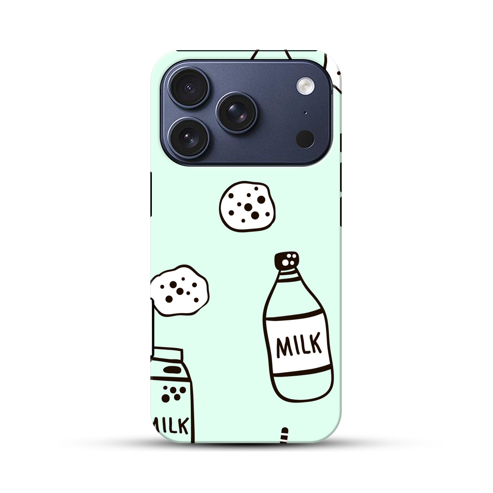 ミルクとクッキーのパターン iPhone 17 Proオリジナルハ耐衝撃ケース