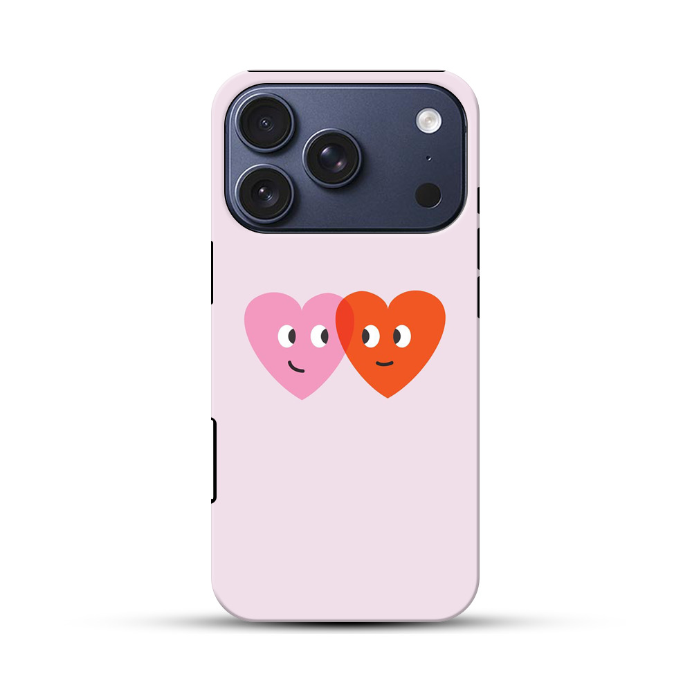 見つめ合う二つのハート iPhone 17 Proオリジナルハ耐衝撃ケース