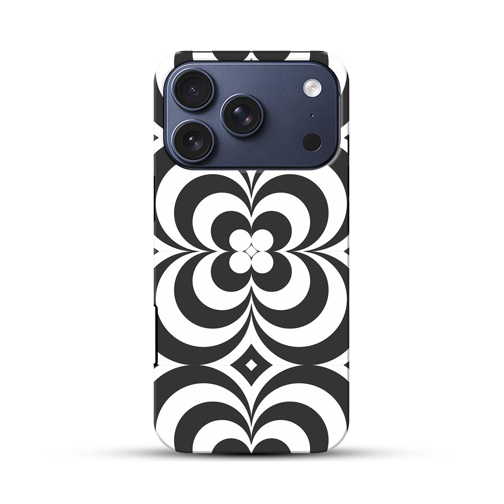 モノクロ幾何学模様 iPhone 17 Proオリジナルハ耐衝撃ケース