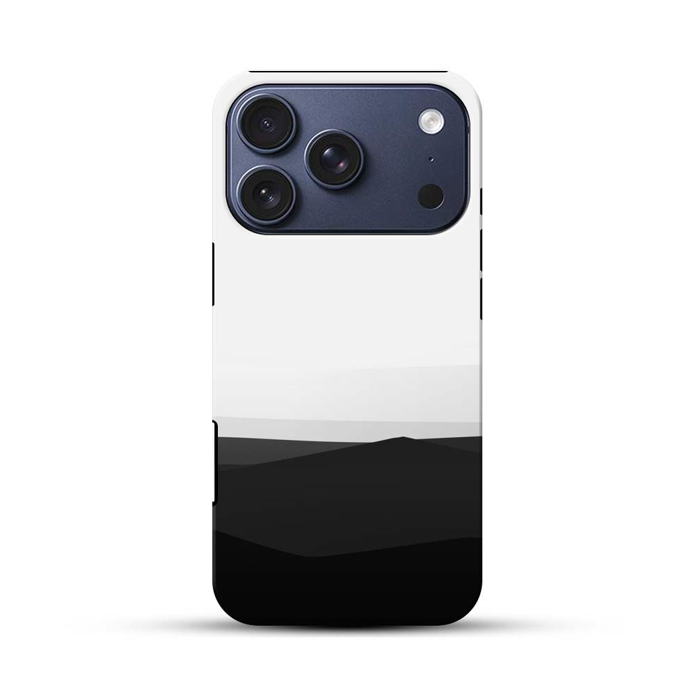 モノクロ山のシルエット iPhone 17 Proオリジナルハ耐衝撃ケース