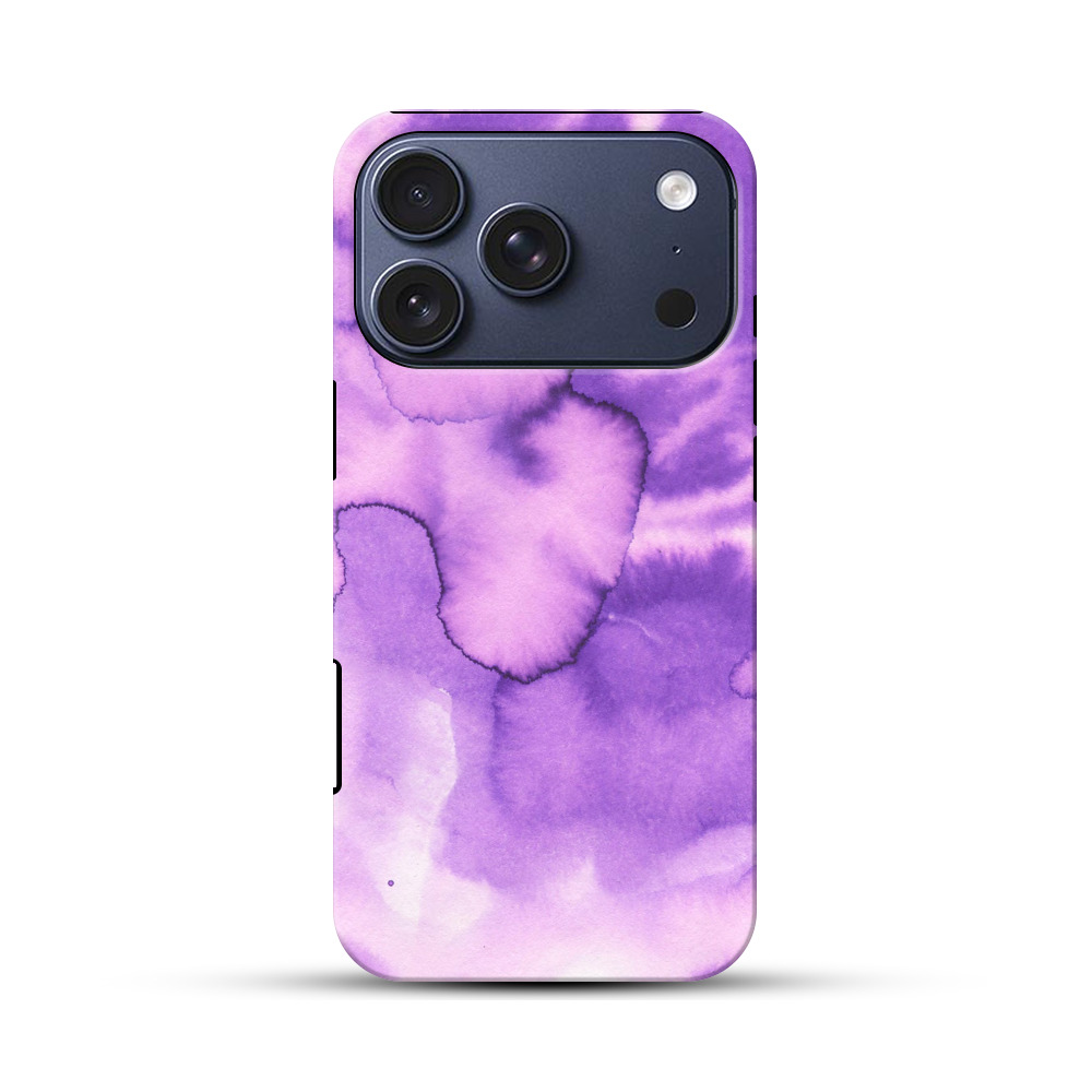 紫色の水彩ぼかし iPhone 17 Proオリジナルハ耐衝撃ケース