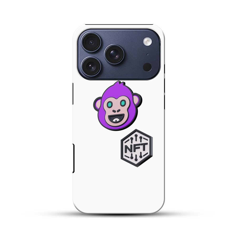 紫色の猿のキャラクター iPhone 17 Proオリジナルハ耐衝撃ケース