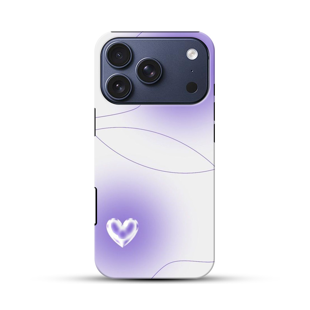 紫色のハート iPhone 17 Proオリジナルハ耐衝撃ケース