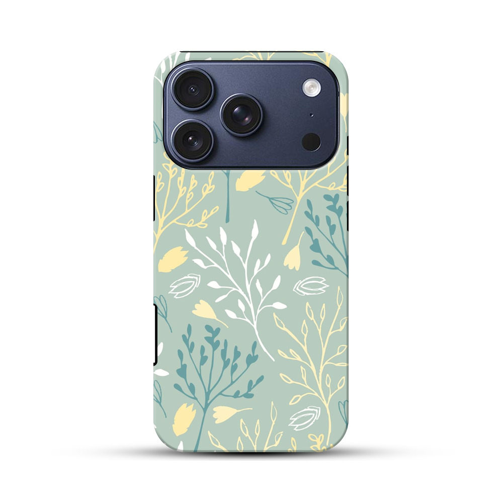 ナチュラルフラワーパターン iPhone 17 Proオリジナルハ耐衝撃ケース