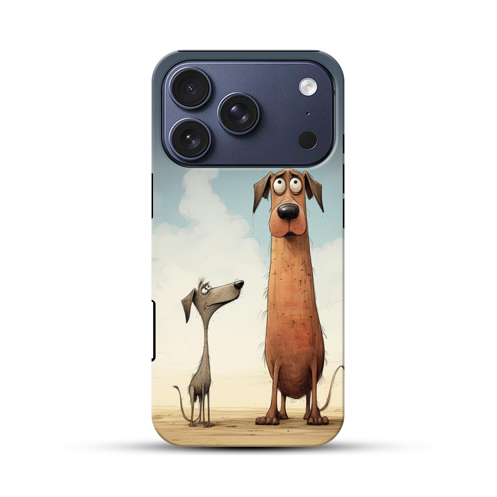 長い胴犬と小犬 iPhone 17 Proオリジナルハ耐衝撃ケース